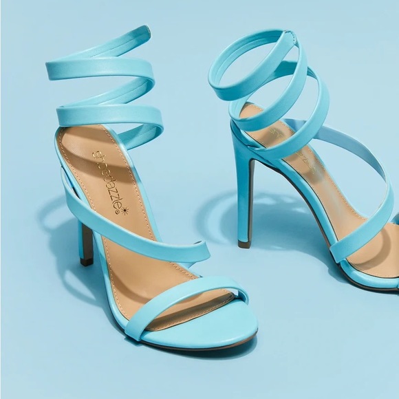 🆕SIZE 10 LIGHT BLUE STRAPPY STILETTO SANDAL - Picture 6 of 8
